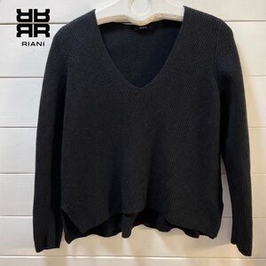 RIANI Black V-Neck Knit Sweater – Size 6